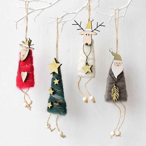 

nordic ins wool felt santa claus elk christmas tree pendant christmas decorations christmas tree decoration 25pcs t500329