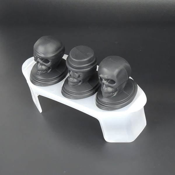 

skull ice molds 3 set large silicone tray cocktails whiskey halloween party
