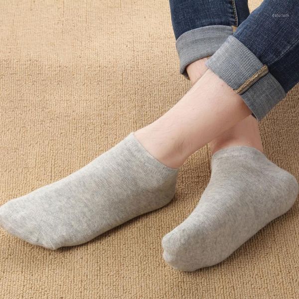 

fashion men solid color boat socks sweat-absorbent winter warm cotton business crew socks low cut for men1, Black