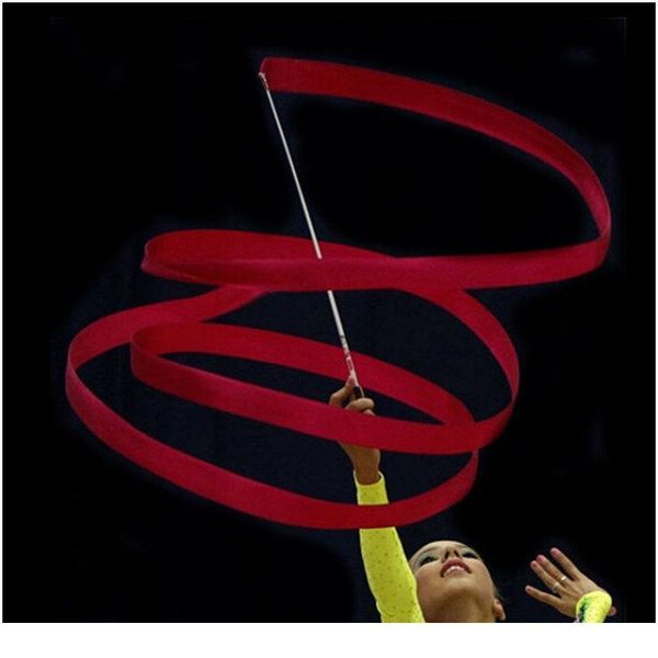 

2 meter 4 meters colorful gym ribbons dance ribbon rhythmic art gymnastics ballet streamer twirling rod stick for girls bbywzq