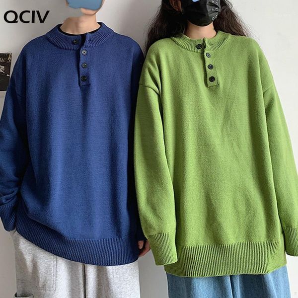 

sweater men pullovers oversize solid color korean fashion casual loose warm o-neck knitted men sweater new1, White;black