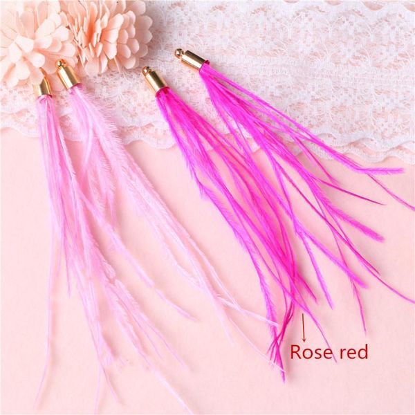 

10pcs colorful feather cap tassel ornament diy earrings jewelry sewing decorative pendant long tassels handmade craft supplies h sqctvo