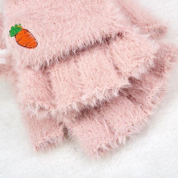 

теплый вязаные перчатки женщины cute rabbit ears перчатки мягкие плюшевые сгущает fingerless варежки открытый велоспорт вождения перчатки bb, Black;brown