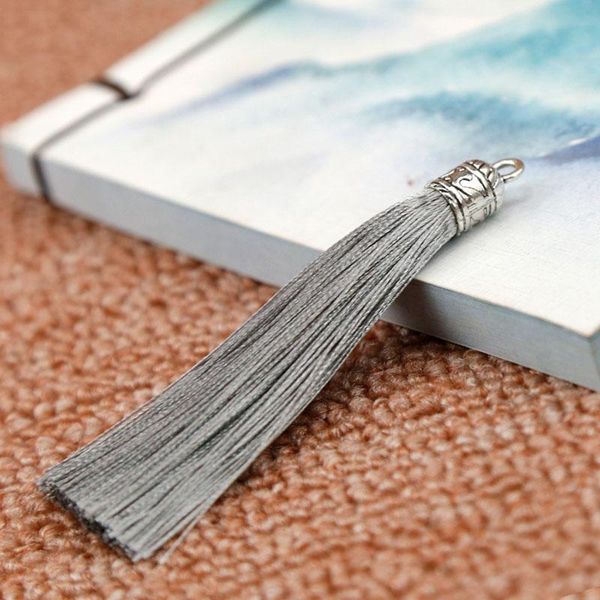 

10pcs 9cm long silk tassel cords with metal caps for earrings tassel brush charms pendants fit diy jewelry making findings h jllszh