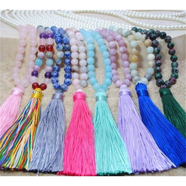 

colors 18 beaded 2019 brand tassel new long natural stone necklace women jewelry gifts beach crystal quartzcrys