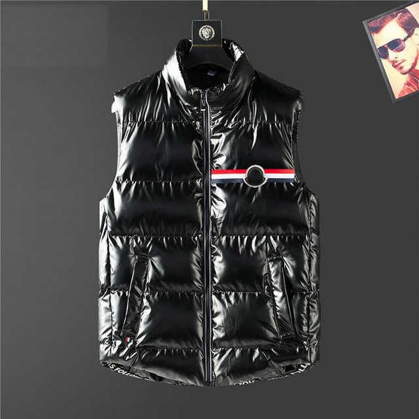

designer monclair mens down vest jackets french brand joint sleeveless printed women coat m--3xl, Black;white