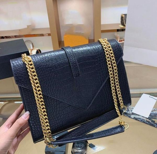 

2020 new style usa style lady bag designer handbag purse crocodile grain classic fashion chain package crossbody women messenger bag