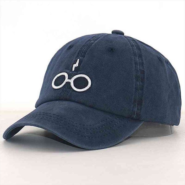 

3d bone embroidery glasses baseball cap 100% cotton washed hip hop dad hat adjustable fashion snapback panama unisex, Blue;gray