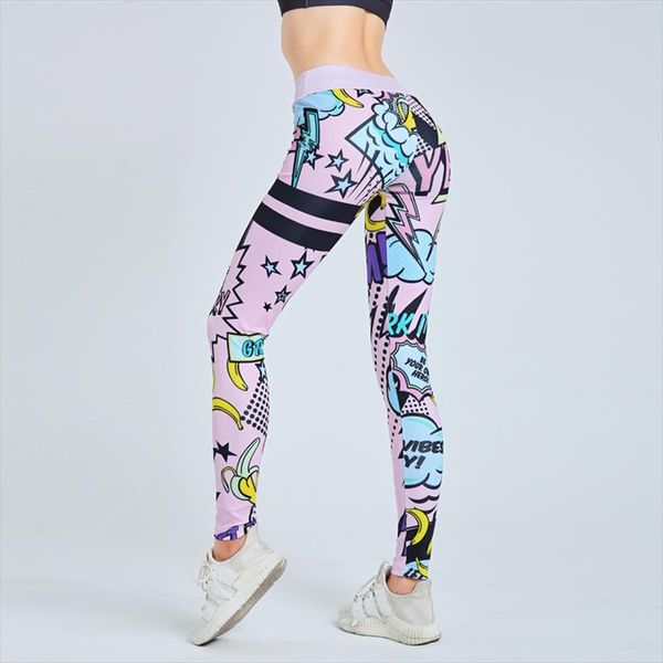 

frauen gedruckt гетры фитнес schlank тренировки леггинсы 2020 хосен für frauen mode хох taille леггинсы kleidung mujer, Black
