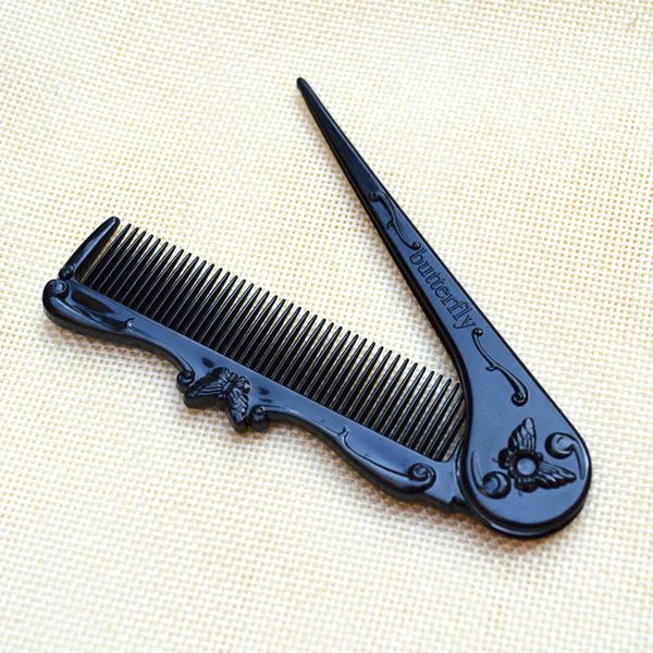 

black color foldable hair pocket comb classic design butterfly comb for travel good quality make up comb fb-08