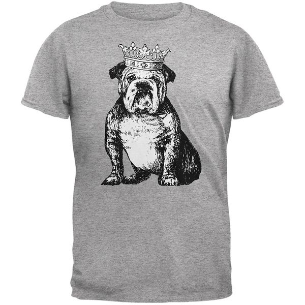 

2019 флэш печати хлопок slim fit crew neck животный мир бульдог crown heather casual tee рубашки спорта с капюшоном толстовка толстовка