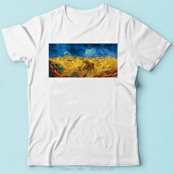 

vincent van gogh wheat field with crows artist brand new white short sleeve casual cool tshirt tees hooded sweatshirt hoodie men t shirt