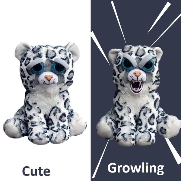 

toys feisty pets funny face changing soft for children snow leopard stuffed plush unicorn angry animal dog doll bear panda