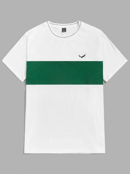 

men animal print colorblock tee b2ow#, White;black