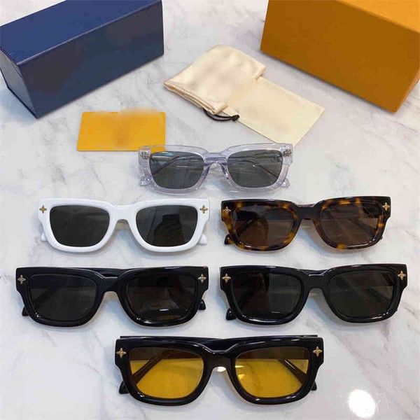 

2022 factory wholesale plate sunglasses trendy women's net red same fashion street spersonalized box men's z1505, White;black