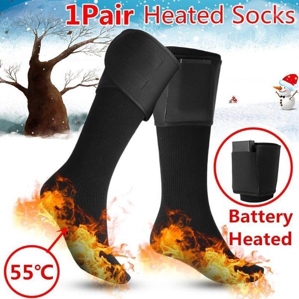 

electric charging battery heated cotton socks feet thermal winter warmer foot sock cycling skiing motorcycle accessories1, Black