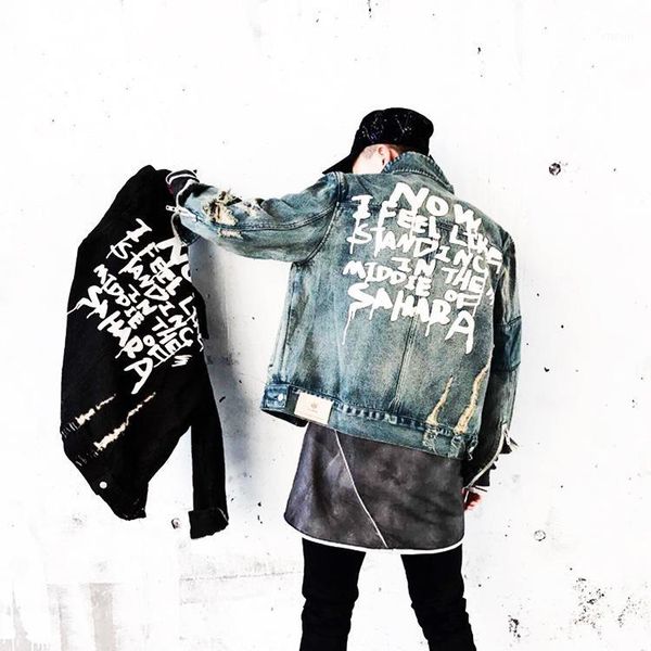 

jeans jacket mens jackets and coats denim jacket mens hole clothes cotton jeans1, Black;brown