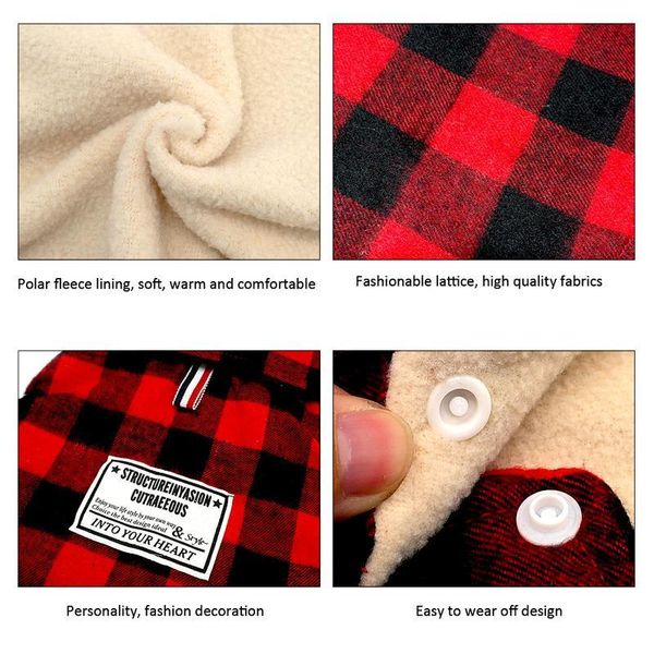 

winter dog clothes soft plaid chihuahua pug french bulldog clothes pet puppy clothing jacket for small medium dogs cost wmtyau