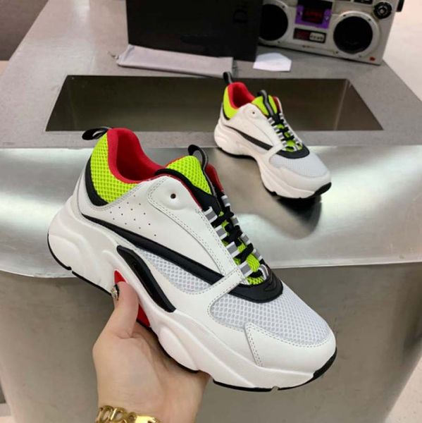 

fashion real leather handmade multicolor gradient technical sneakers men women famous shoes trainers 028, Black
