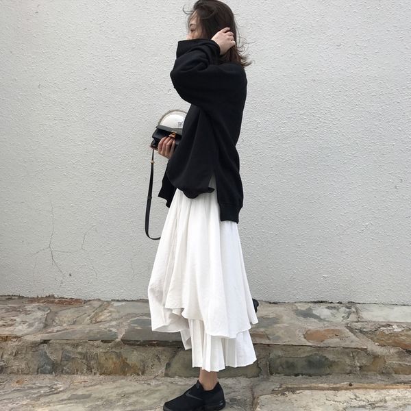 

sleos women's suit early autumn fashion sweater net red autumn sweater skirt new skirt half length dress hb6s in early sweet in 2020 hb, Gray