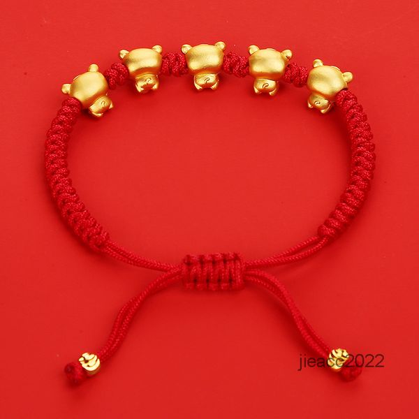 

friendship bracelets braided bracelet chinese zodiac year tiger this red rope dumb gift weaving lovers, Golden;silver