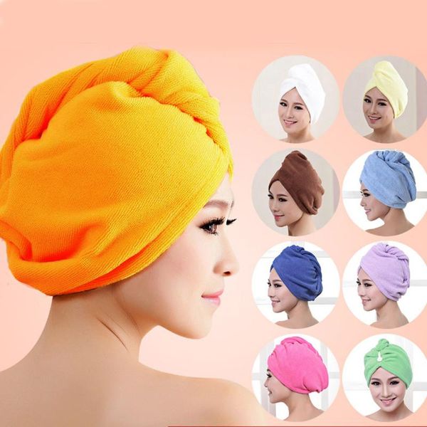 

microfiber bath towel hair dry quick drying lady bath towel soft shower cap hat for lady man turban head wrap bathing tools