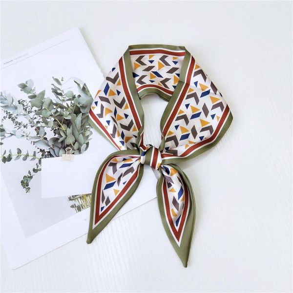 

design scarf chain horse print silk scarf for women head small tie bag ribbons scarves & wraps, Blue;gray