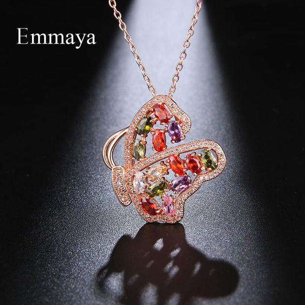

pendant necklaces emmaya ingenious geometry design necklace for women&girls charming jewelry with colorful zirconia shiny ornament in party, Silver