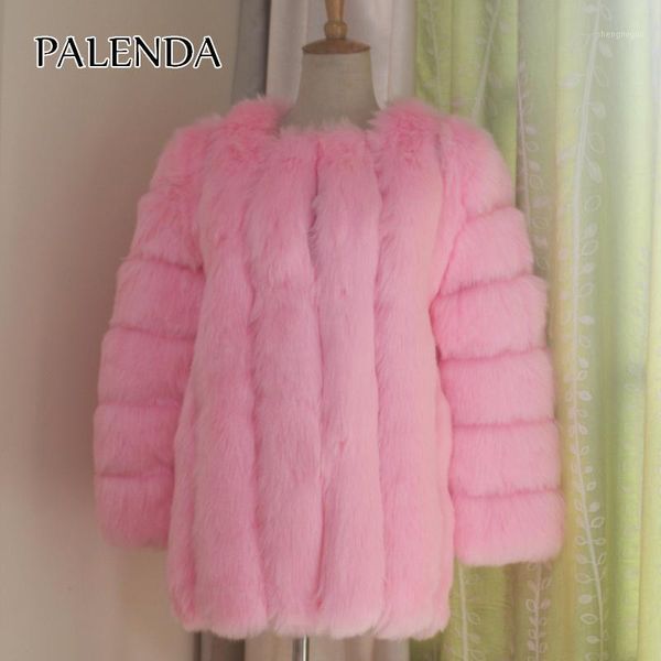 

2019 winter thick faux fur jacket1, Black