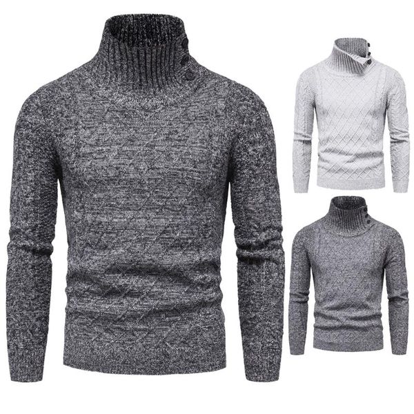 

men's sweaters fashion autumn winter casual long sleeve solid colors cashmere knitted turtleneck button slim pullover #35, White;black