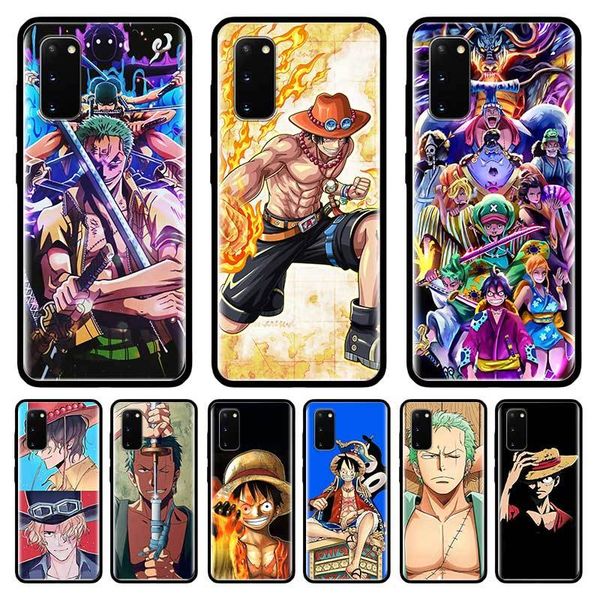 

one piece luffy anime case for samsung galaxy s10 s20 ultra s9 s8 plus s7 note 20 9 10 lite cubre black tpu mobile phone coque