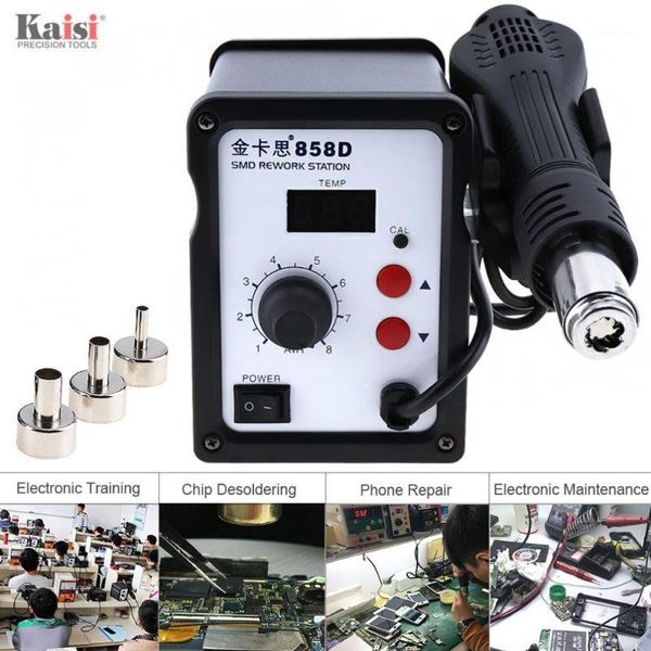 

kaisi-858d 220v 700w smd air soldering station led digital display controllable temperature for desoldering + 3 air nozzles1