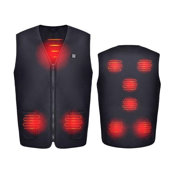 

outdoor t-shirts electric heating vest usb charging windproof warm vests warmth electro-thermal cotton coats pad winter coat men and women, Gray;blue