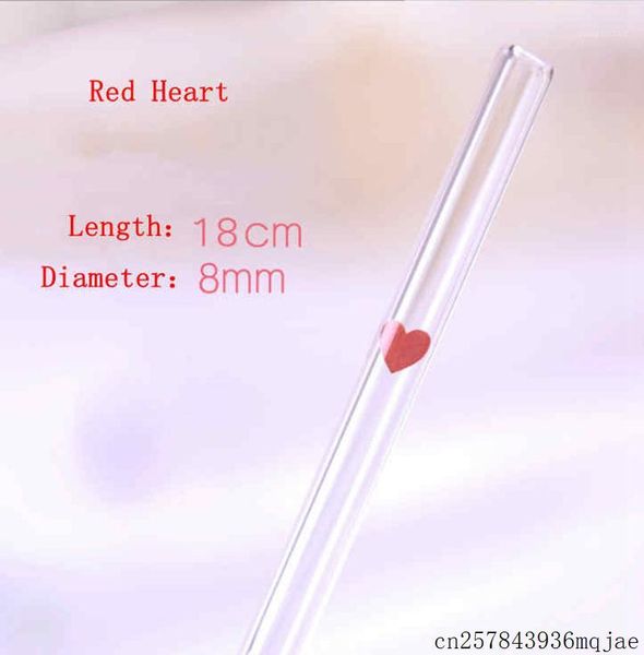 

drinking straws 100pcs heart printed curved glass pipet health pipette straws1