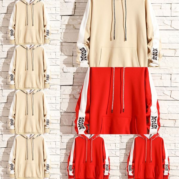 

ollid men's hoodie sweater korean style spring pullover autumn coat and pullovercoat pulloverstudent 2019 new clothes loose pullover tr, Black