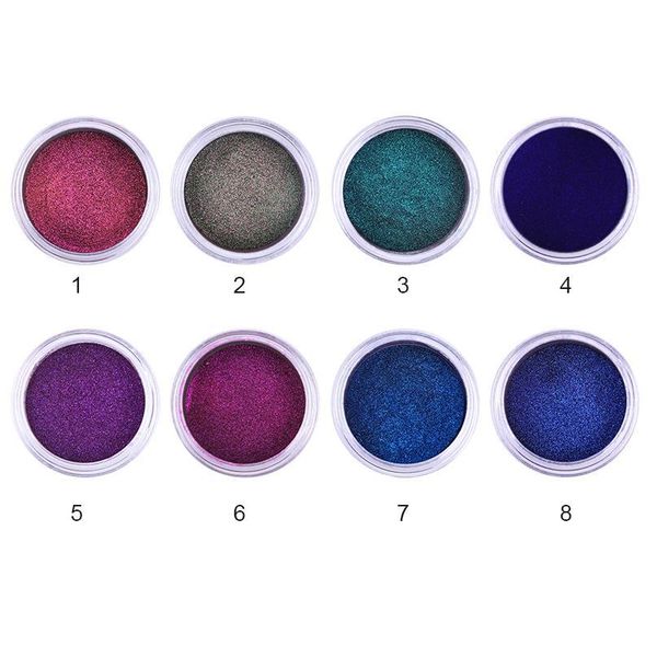 

0.2g/box chameleon mirror laser nail glitter powders auroras effect nail art chrome pigment dust diy design de jllkyv, Silver;gold