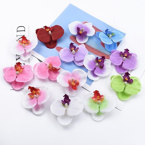 

decorative flowers & wreaths 20/50 pieces butterfly orchid for scrapbooking diy gifts box wedding bridal brooch artificial plants1