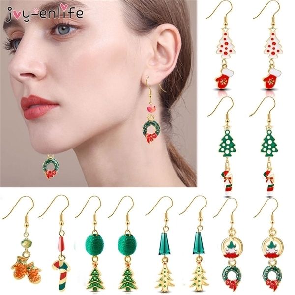 

2pcs серьги санта-клауса белл xmas tree ушные подвеска с рождеством украшения новый год дети подарок 2020 navidad natal