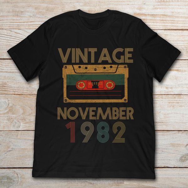 

2019 trendy fashion vintage november 1982 retro color birthday t-shirt short sleeve t-shirt sport hooded sweatshirt hoodie