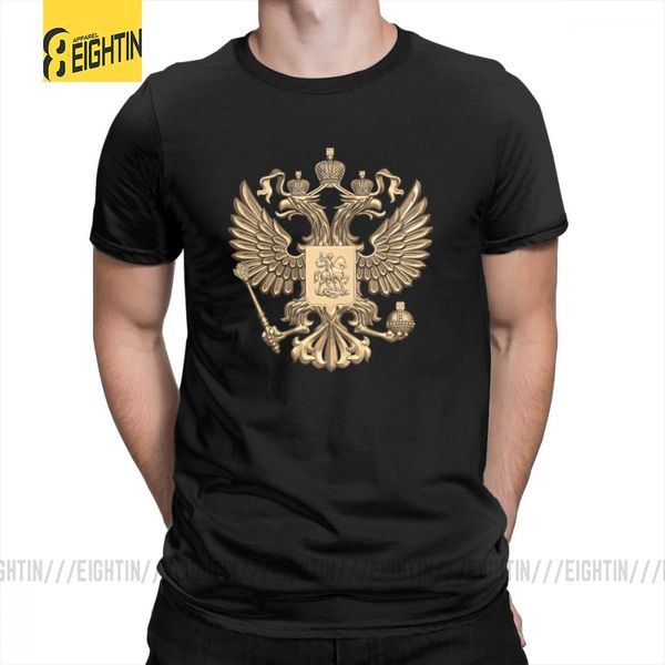 

gold russian coat of arms male purified s 6xl round collar graphic short sleeved vintage style sport hooded sweatshirt hoodie men t shirt