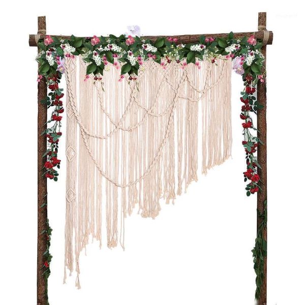 

2020 new macrame wall art handmade cotton wall hanging tapestry hand-made dyed cotton door curtains bohemianism boho tapestrys1