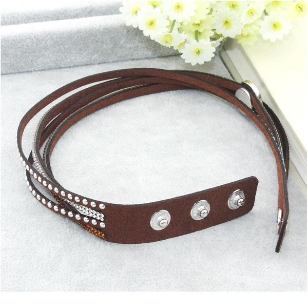 

luxury snap bracelets & bangles design vintage style rivet leather bracelet fit 18/20mm snaps button jewe bbynfe, Golden;silver