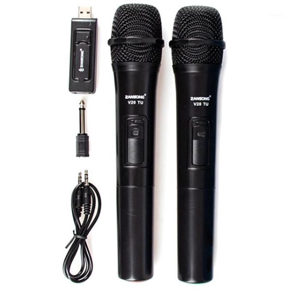 

zansong uhf usb 3.5mm wireless microphone megaphone handheld mic with receiver for karaoke speech loudspeaker v201