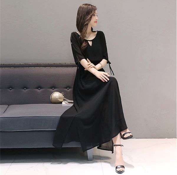 

2021 new summer beach red dress of women in long fashion chiffon elegant party dressed casual women's clothing wxf914 juj9, Black;gray