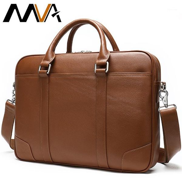 

briefcases mva men's bag gnuine leather lapbags men messenger handbag business/office for man maletin1