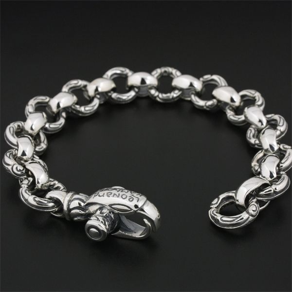 

925 sterling silver gothic eagle chain mens biker rock punk bracelet 8f001 1028, Black