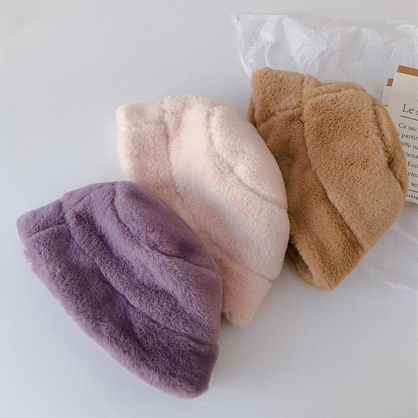 

2020 autumn winter new arrival girls warm fleece hat kids fisherman hat1, Slivery;white