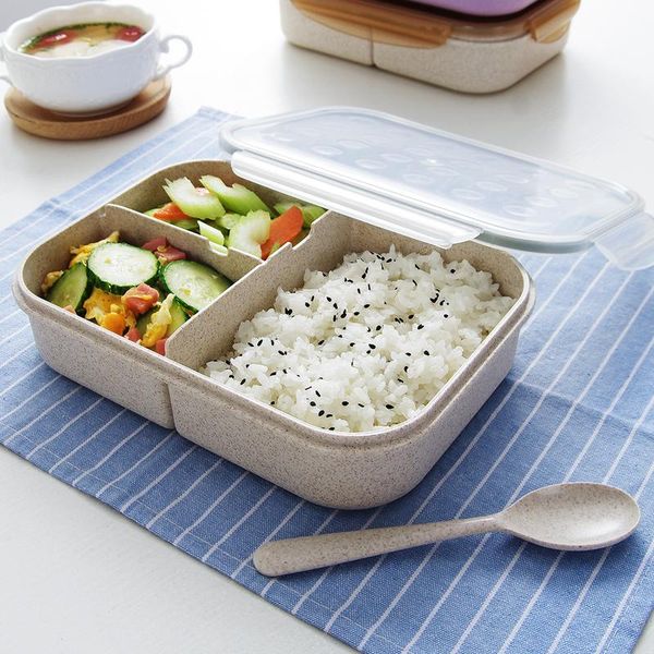 

tuuth microwave lunch box 1200ml portable bento box wheat straw dinnerware food storage container children kids school office bbykrx bwkf