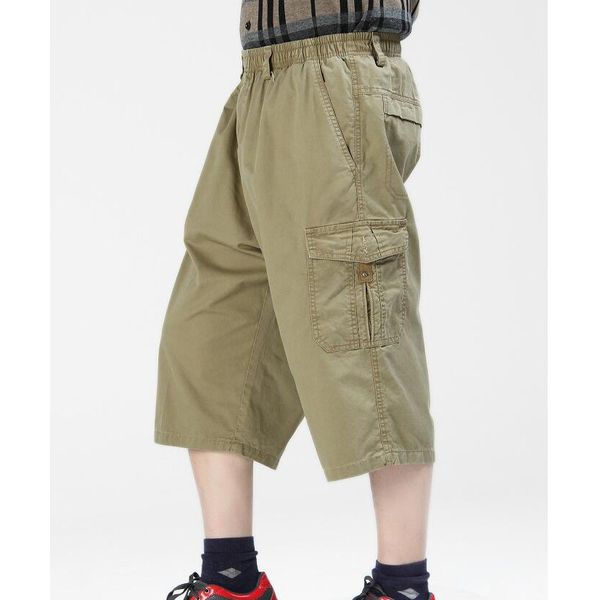 

2021 men's fancy calf length coveralls plus size man casual calculations cut-off pants tnqv, Black;white