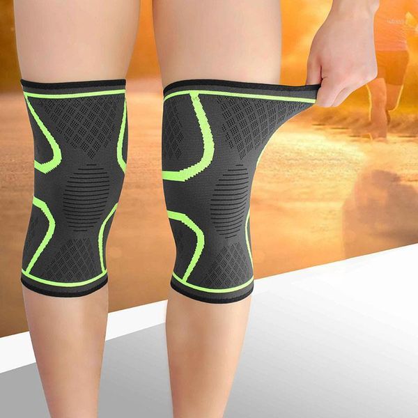 

1pcs sports kneepad men pressurized elastic knee pads support fitness gear basketball volleyball brace protector protective gear1, Black;gray